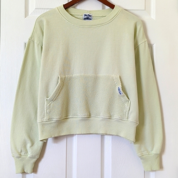 New York Laundry 90's Vintage Waffle Kangaroo Pullover Crewneck Sweatshirt M - Picture 1 of 10